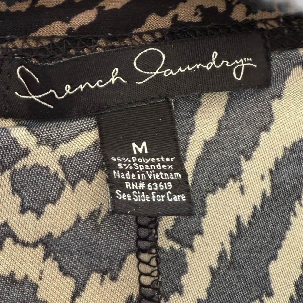 French Laundry Size M Black Brown Print Wide Leg Pants - Picture 4 of 4